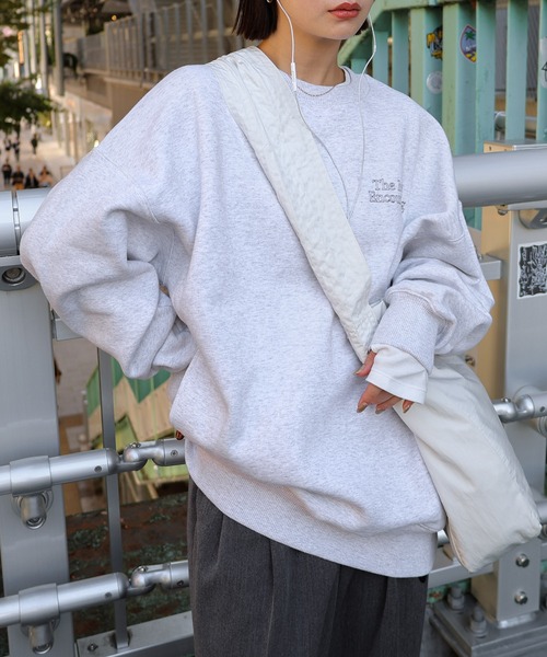 andme（アンドミー） トレーナー スウェット 裏起毛エンブロイダリー