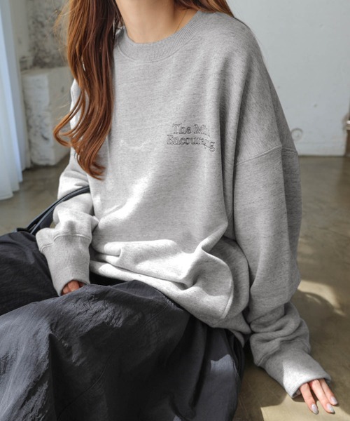 andme（アンドミー） トレーナー スウェット 裏起毛エンブロイダリー