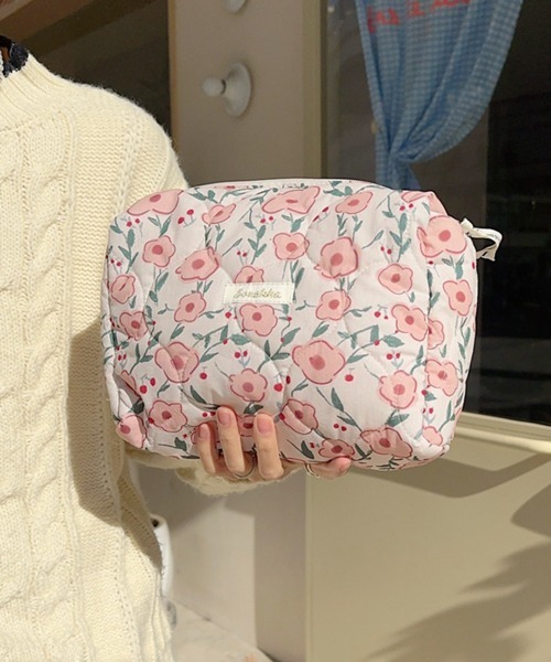 MZ WALLACE ピンク キルティングポーチ Pochi Pouch ポーチ Pouch/花柄 キルティング レディース