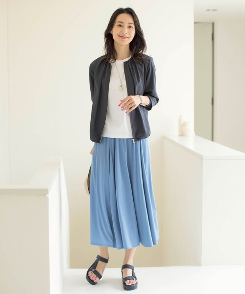 ブルゾン アウター 「洗える」80/1スパンタイプライター ノーカラー