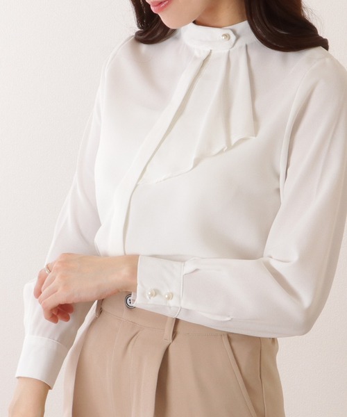 Lace Ladies ブラウス シャツ ボウタイ付き 長袖 とろみ
