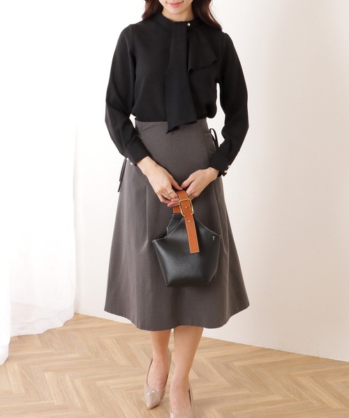 Lace Ladies ブラウス シャツ ボウタイ付き 長袖 とろみ