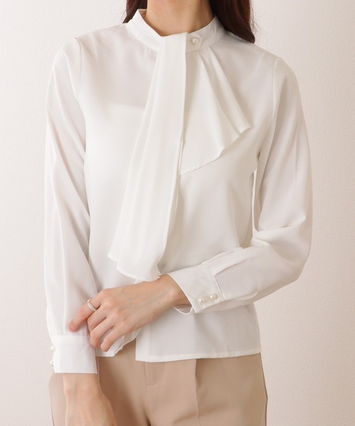 ブラウス シャツ boho chic blouse(ボーホーシックブラウス) レディース Lace Ladies ブラウス シャツ ボウタイ付き 長袖 とろみ