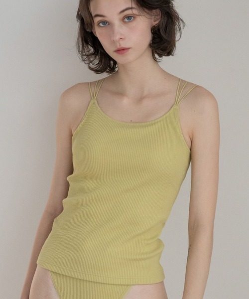 pamm クロスキャミソール 3color 】3WAYクロスストラップリボンシャーリングショート