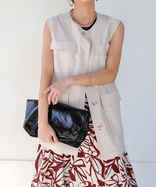 Bou Jeloud（ブージュルード） ベスト ジレ リネンバイオウォッシュ