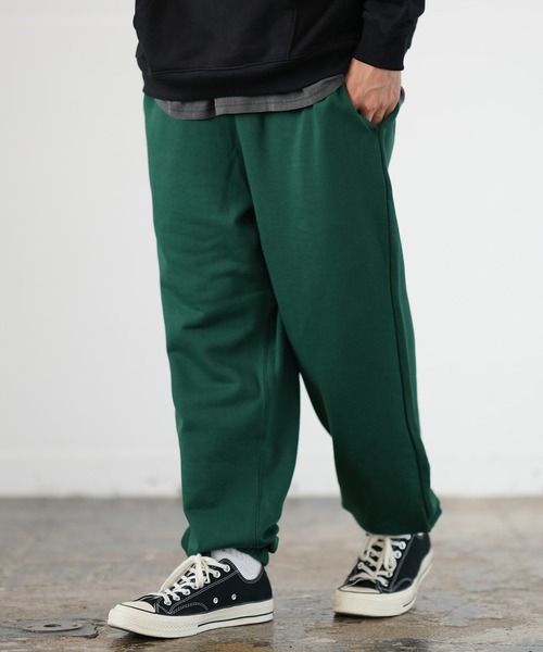 メンズパンツ スウェットパンツ ワイドレッグ ダブルタック 極太スウェットパンツ メンズ スウェット ワイド