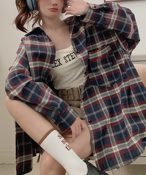 ブラウス シャツ D-RING SHEER PLAID 2WAY SHIRT レディース G.V.G.V. ブラウス シャツ D-RING SHEER PLAID 2WAY SHIRT