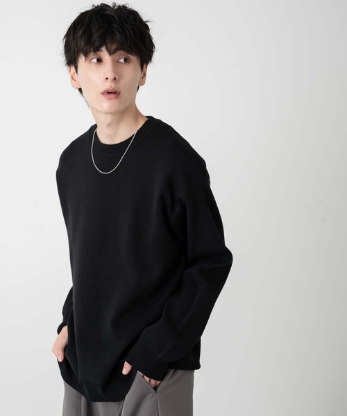 malo 黒 クルーネック ニットセーター 新品・未使用 定価10万円（税込） WEGO（ウィゴー） セーター ニット WEGO/ミラノリブクルーネックプル