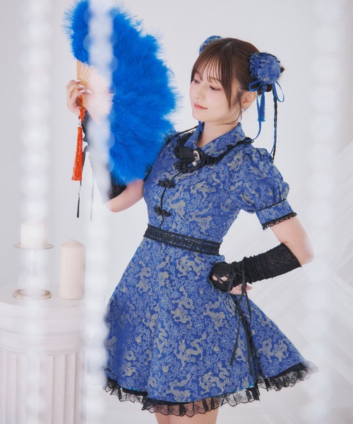 sugar nine コスプレ アームウォーマー付きフレアスカートチャイナ