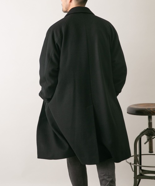 VALTAS メンズ　カシミヤ100% バルマカンコート　4L ブラック　極美品 VALTAS メンズ カシミヤ100% バルマカンコート 4L ブラック 極美