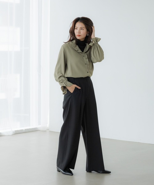 【える】12/7 23:59まで Elura（エルーラ） パンツ スリムウォームワイドパンツ「低身長サイズ