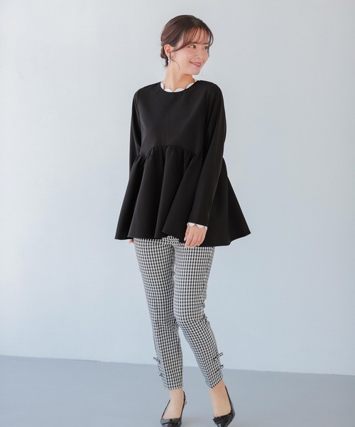 【新品】Fitmore スカラップネックペプラムトップス スカラップネックペプラムトップス【宅配便】 | Fit more