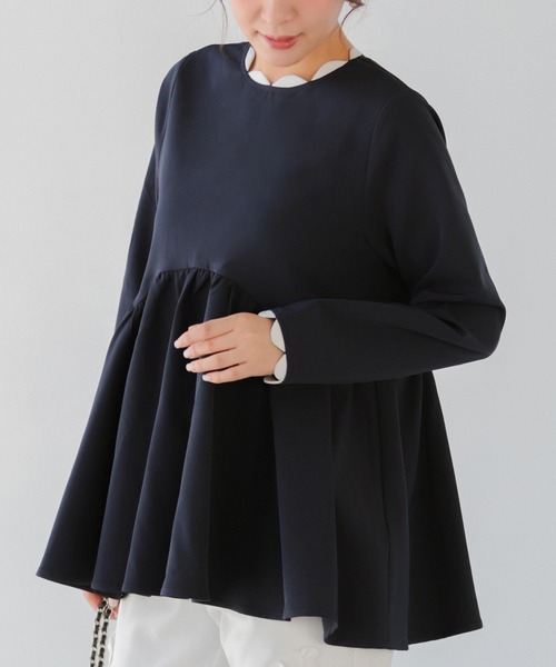 新品タグ付き Fit more フィットモア スカラップネックペプラムトップス スカラップネックペプラムトップス【宅配便】 | Fit more