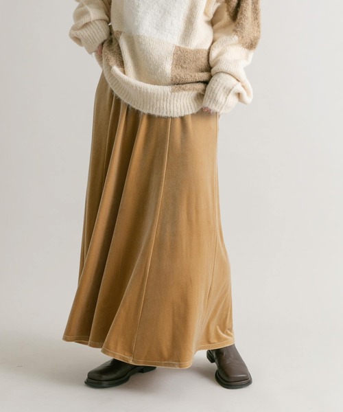 KBF（ケービーエフ） スカート セミフレアベロアスカート : ZOZOTOWN