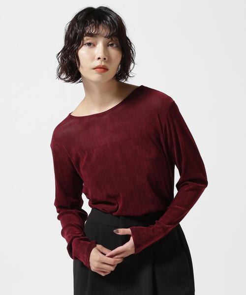トップス manof TULLE FLOCKED TOPS MANOF tシャツ (マノフ) 別注TULLE FLOCKED TOPS レディース