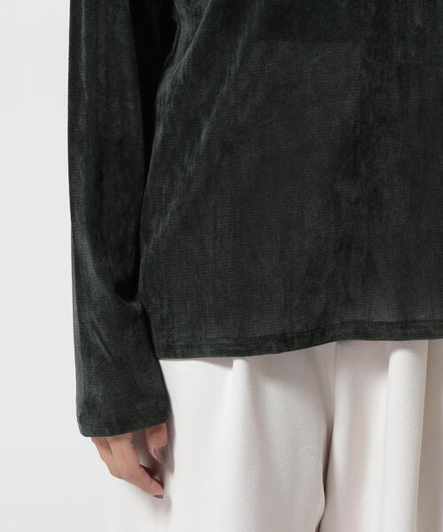 MANOF tシャツ (マノフ) 別注TULLE FLOCKED TOPS レディース