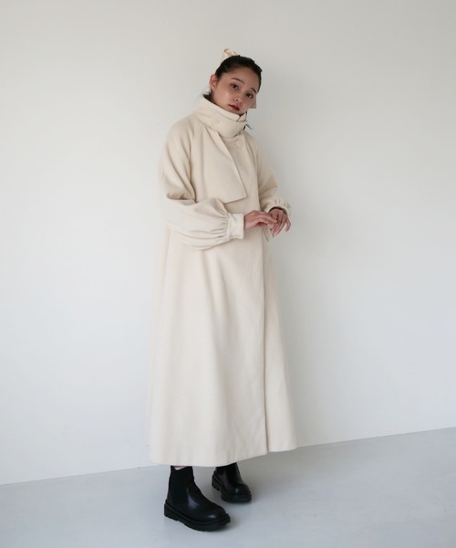 「muguet」 ステンカラーコート FREE アイボリー レディース_画像2
