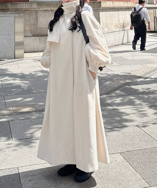 「muguet」 ステンカラーコート FREE アイボリー レディース_画像4