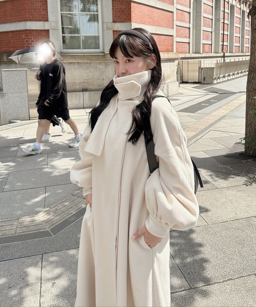 「muguet」 ステンカラーコート FREE アイボリー レディース_画像6