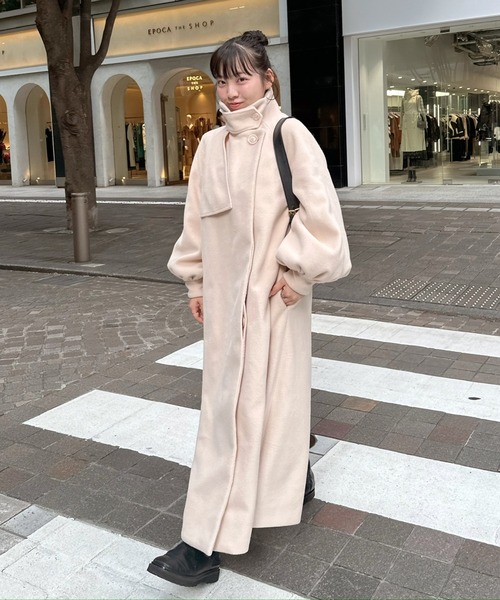 「muguet」 ステンカラーコート FREE アイボリー レディース_画像9