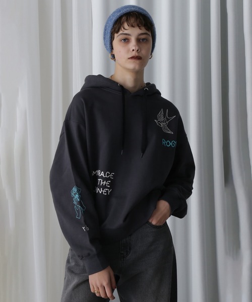 パーカー 「WEB・一部店舗限定」ILLUSTRATION EMBROIDRY PARKA レディース
