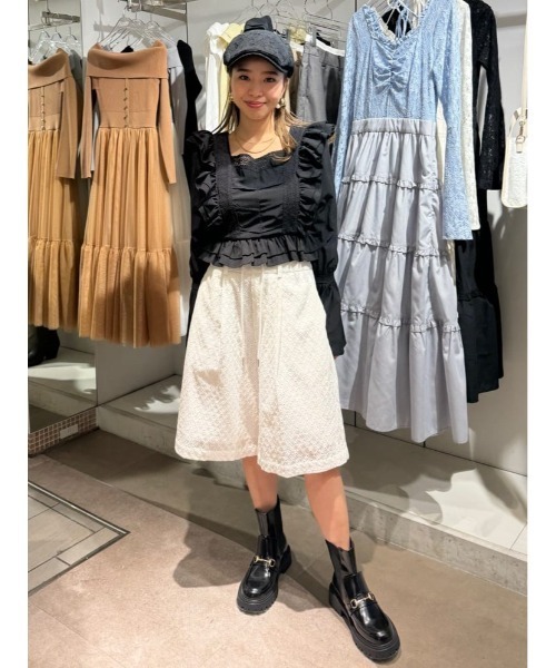 rienda（リエンダ） ハーフパンツ スラックス パンツ 短パン コットン
