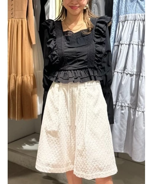 rienda（リエンダ） ハーフパンツ スラックス パンツ 短パン コットン