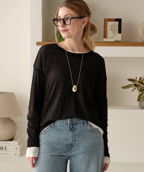 トップス Mia Mia tシャツ シアーロングスリーブTシャツ レディース : ZOZOTOWN