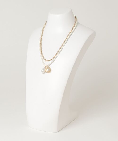 NEW★Ralph Lauren★パール・レイヤードネックレス ロゴ ＆ パール レイヤード ペンダント ネックレス