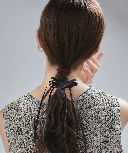 関税送料込 YVMIN X SHUSHUTONG リボンヘアクリップ YVMIN X SHUSHUTONG / Double Jeweled Sculpture Bowknot Hair Clip