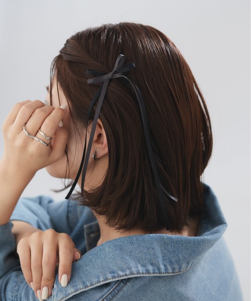 【J.LAUREN】三日月型マーブルラウンドヘアクリップ Flowering ヘアクリップ アンティーク/マーブル/サイズレス