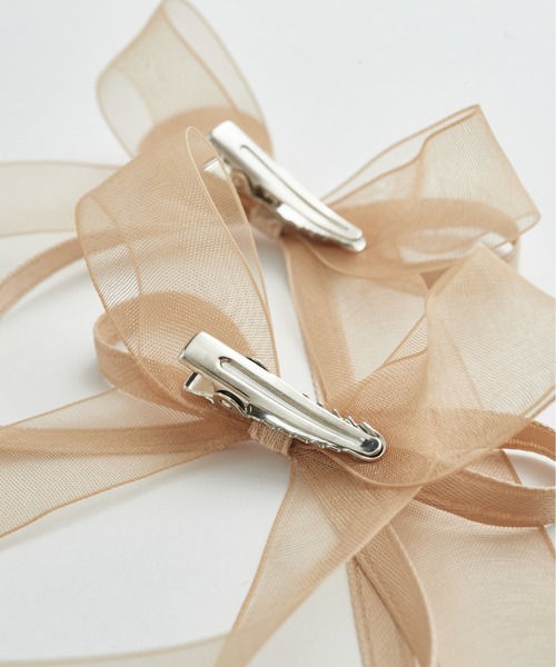関税送料込 YVMIN X SHUSHUTONG リボンヘアクリップ YVMIN X SHUSHUTONG / Double Jeweled Sculpture Bowknot Hair Clip