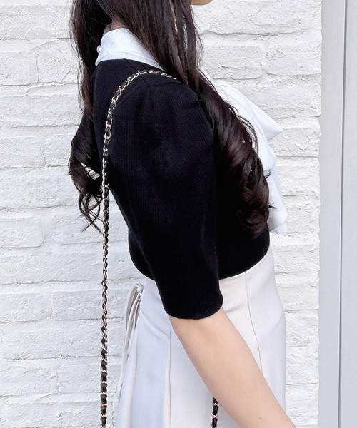 【プロフ必読を】 　ボウタイニットワンピース 半袖 000000009589-01-m.jpg?t=