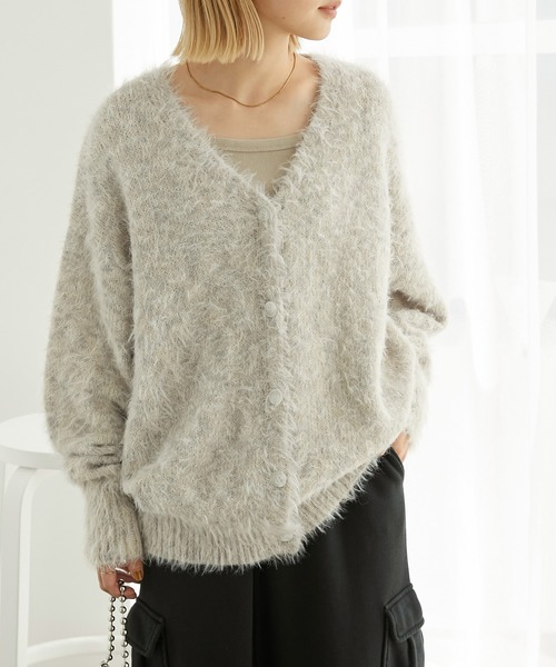 「Chaco closet」 ニットカーディガン FREE ブラック レディース_画像2