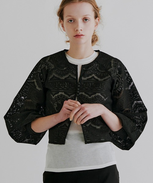 ブラウス シャツ 「kiehtova」LACE VOLUMESLEEVE BLOUSE/レース ボリュームスリーブ ブラウス KTWR27 レディース