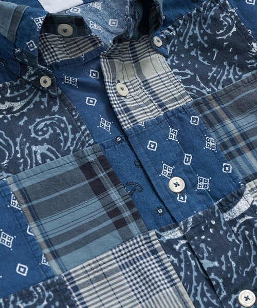 BROOKS BROTHERS シャツ コットン マドラスパッチワーク
