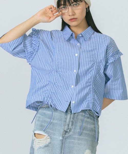 ブラウス シャツ CROPPED SHIRT レディース