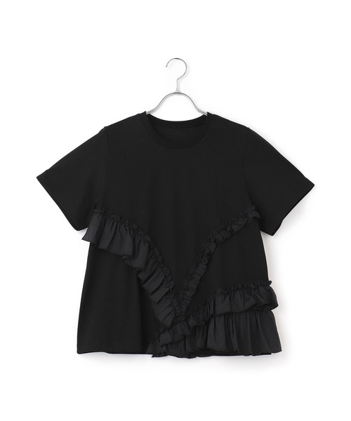 ADAM ET ROPE' tシャツ 「WEB限定」アシンメトリーラッフル