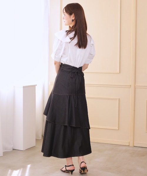 AND COUTURE（アンドクチュール） ロング スカート 夏 デニムライク