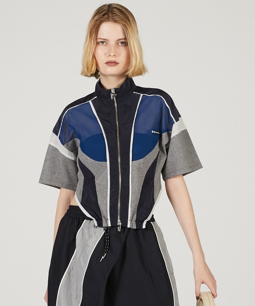ハーフスリーブメッシュトラックブルゾン / Half Sleeve Mesh Track Jacket レディース