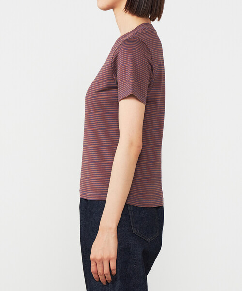 tシャツ Yonetomi | 「別注」クルーネックボーダーTシャツ WOMEN レディース Yonetomi NEW BASIC tシャツ | 「別注」クルーネックボーダーT