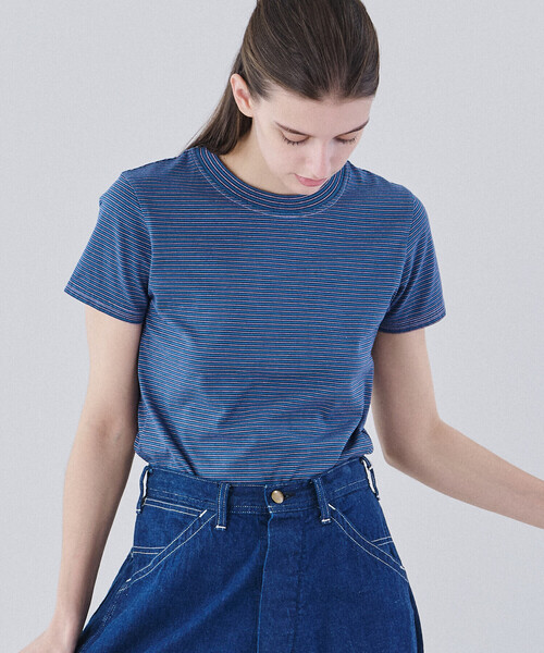 tシャツ Yonetomi | 「別注」クルーネックボーダーTシャツ WOMEN レディース Yonetomi | 〈別注〉クルーネックボーダーTシャツ WOMEN（T