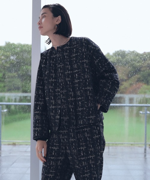 「Audrey and John Wad」 中綿ブルゾン FREE ネイビー レディース_画像3