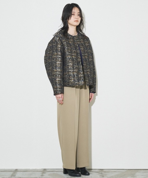 「Audrey and John Wad」 中綿ブルゾン FREE ネイビー レディース_画像6