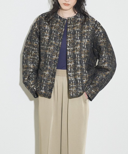 「Audrey and John Wad」 中綿ブルゾン FREE ネイビー レディース_画像9