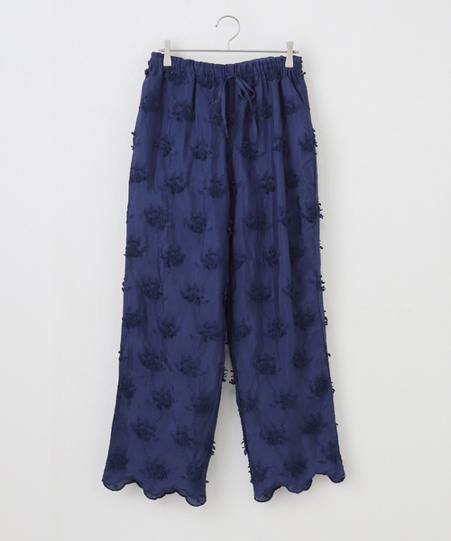 crinkle スラックス パンツ 「crinkle crinkle」 3D embroidery