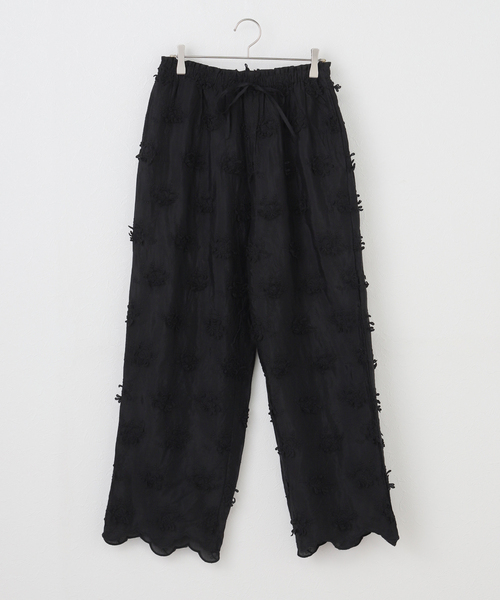 crinkle スラックス パンツ 「crinkle crinkle」 3D embroidery