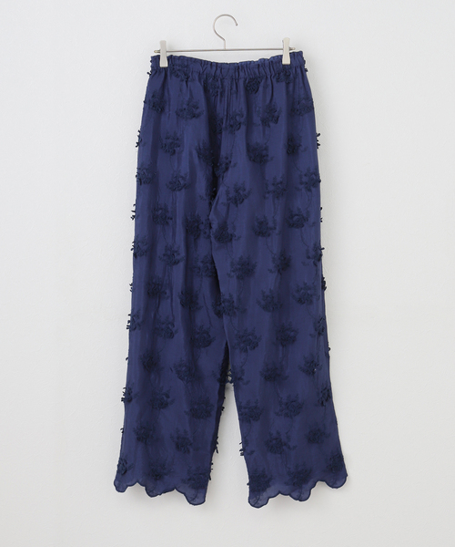 パンツ 3Dembroidery pants/crinklecrinklecrinkle crinkle スラックス パンツ 「crinkle crinkle」 3D embroidery
