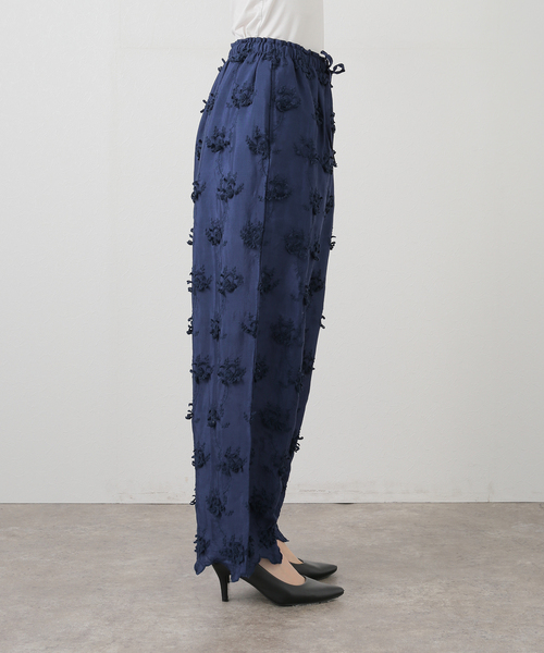 crinkle スラックス パンツ 「crinkle crinkle」 3D embroidery