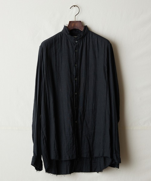シャツ frayed standing-collar shirt メンズ レディース